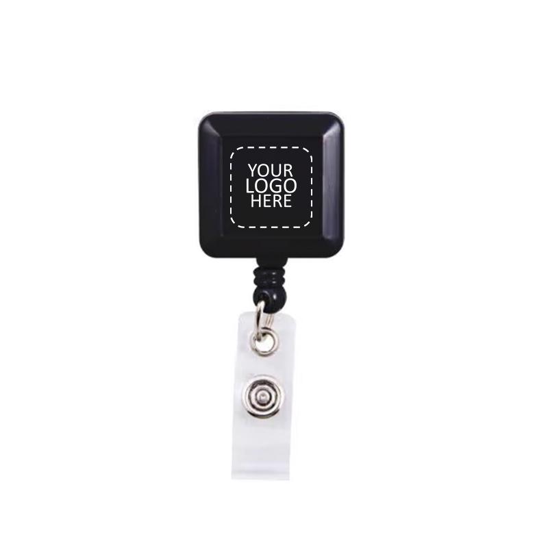 Black Plastic Square Reel Badge